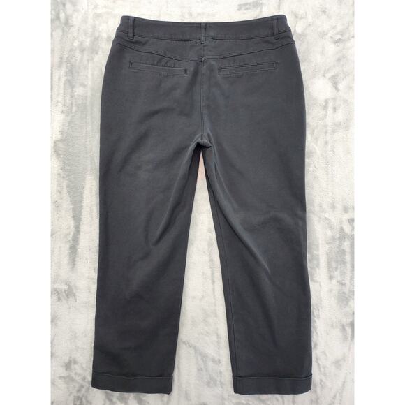Chico's Pants Womens 0.5 S/6 Black So Slimming Mid Rise Cuffed Crop Leg Office - Picture 4 of 13